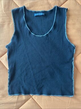 Brandy Melville Black Tank with White Serged Trim